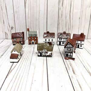 Lot of 8 Vintage Country Suffolk Cottages Mudlen End Studio Ceramic Miniatures